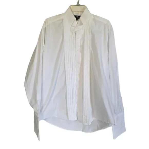 EUC Paul Dione Tuxedo Shirt with French Cuff for cuff link (16 1/2 neck - 34-45) - Picture 1 of 5